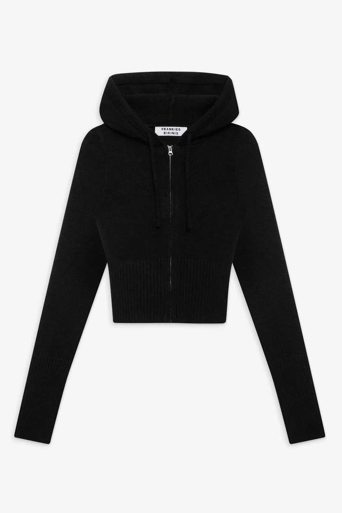 Aimee Cloud Knit Zip Up Hoodie ~ Black