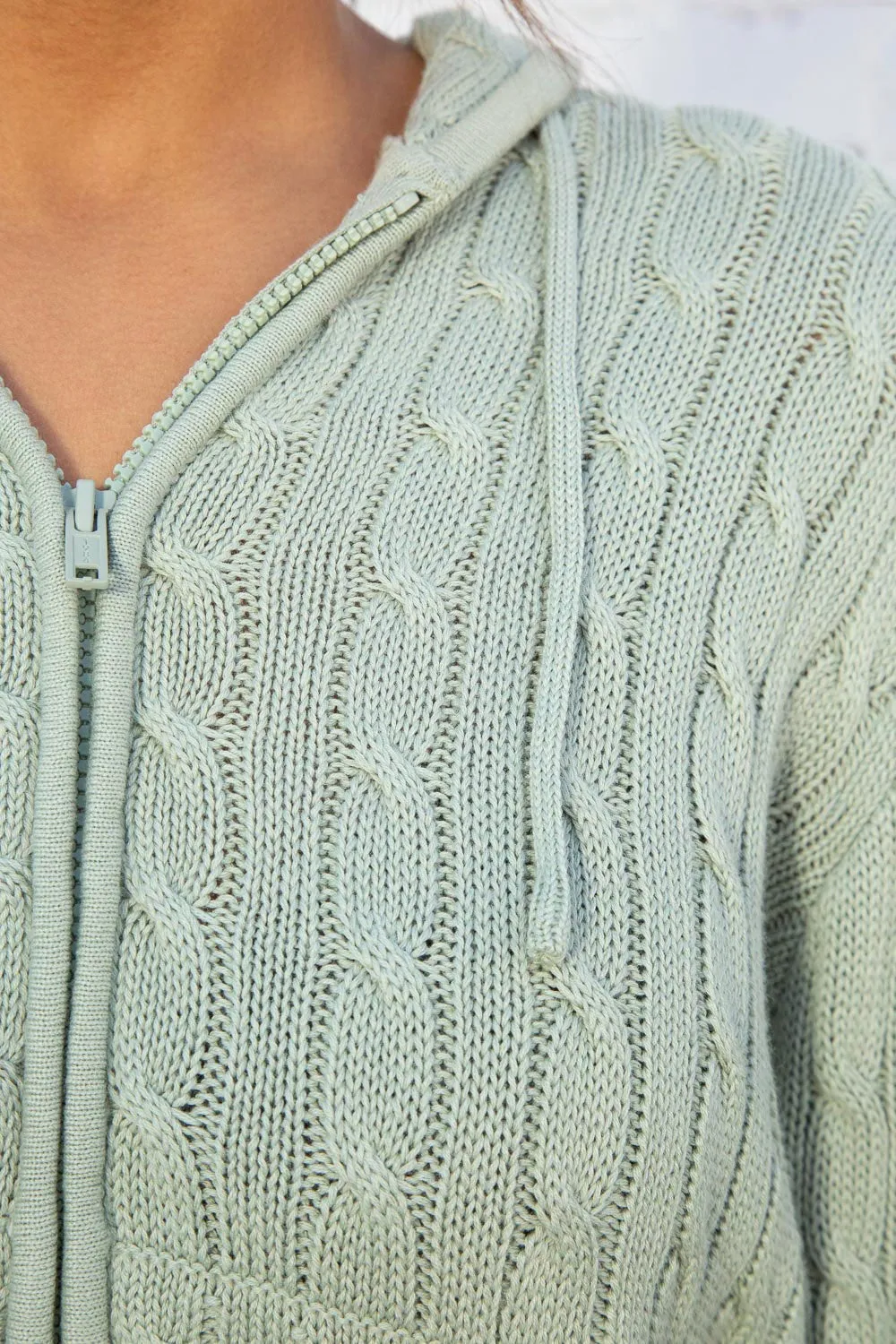 Ayla Cable Knit Zip-Up Sweater