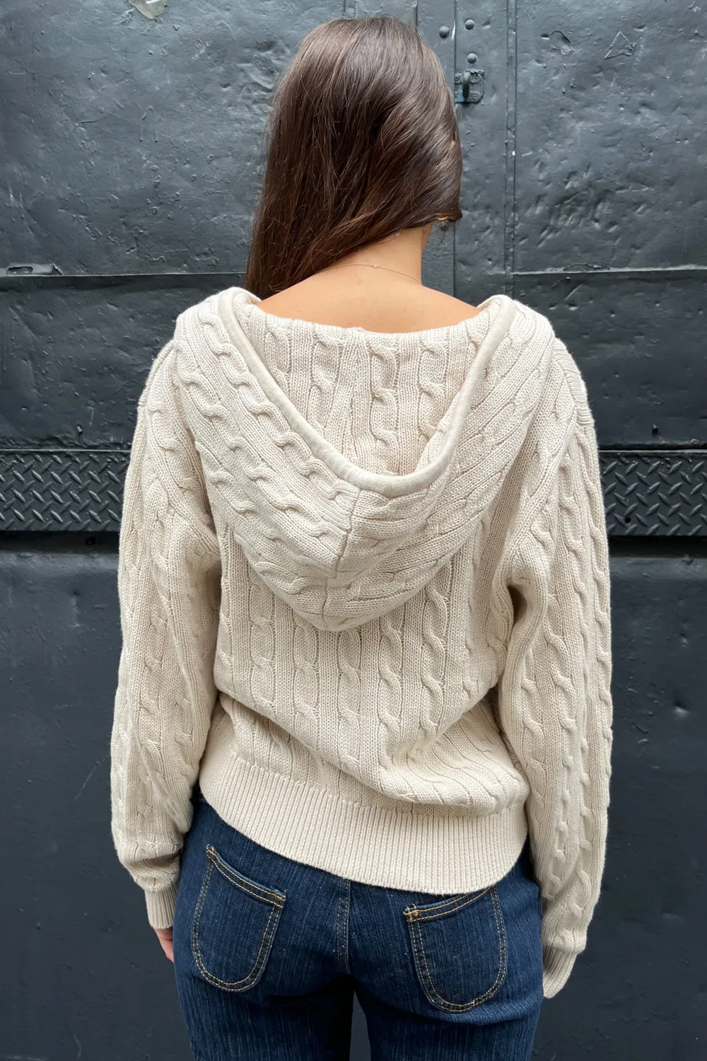 Ayla Cable Knit Zip-Up Sweater