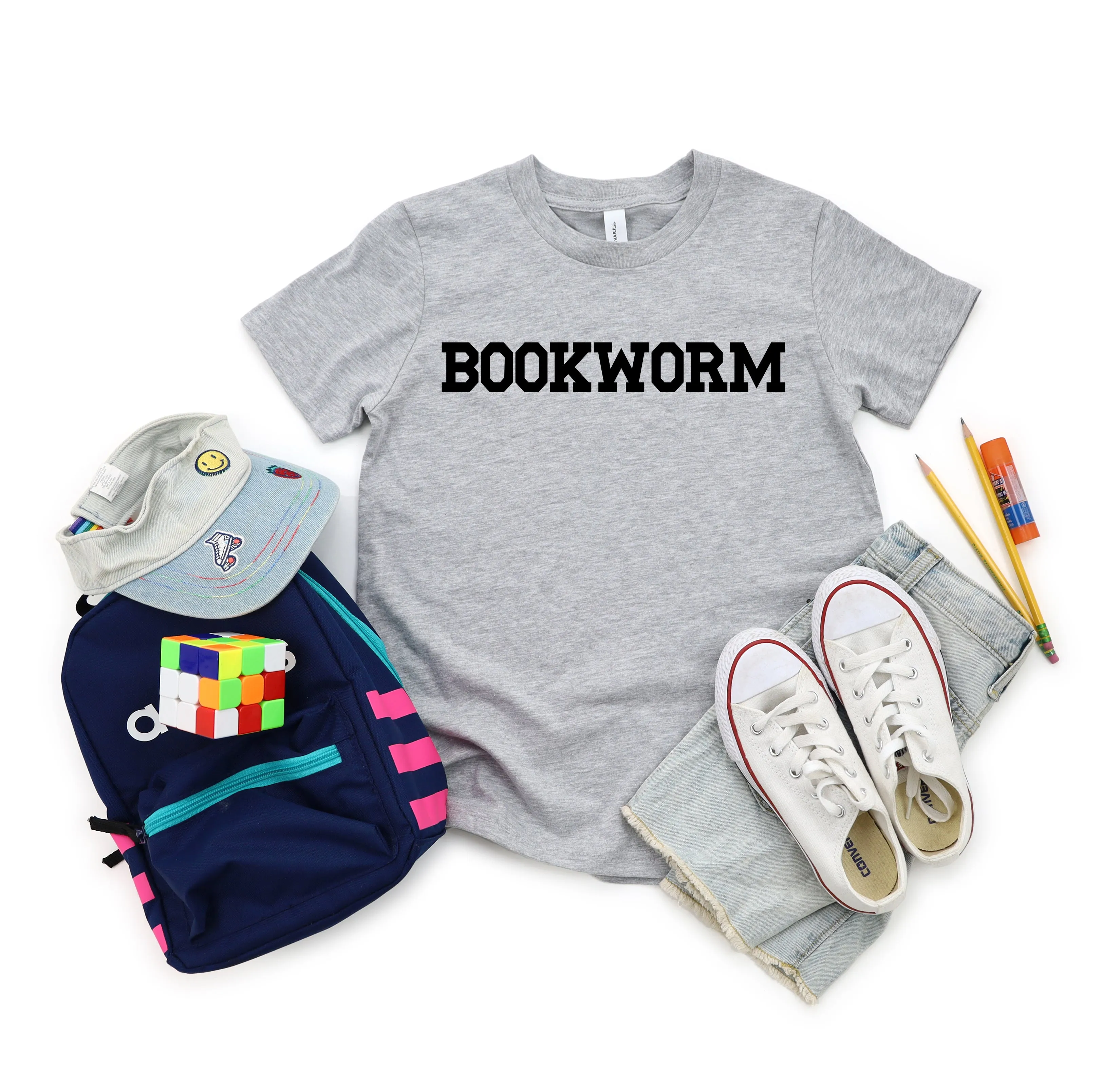 Back to School- "Bookworm" Kids Multiple Color T-shirt