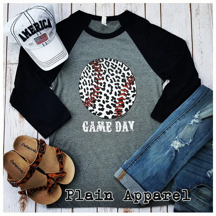 Baseball Leopard Raglan