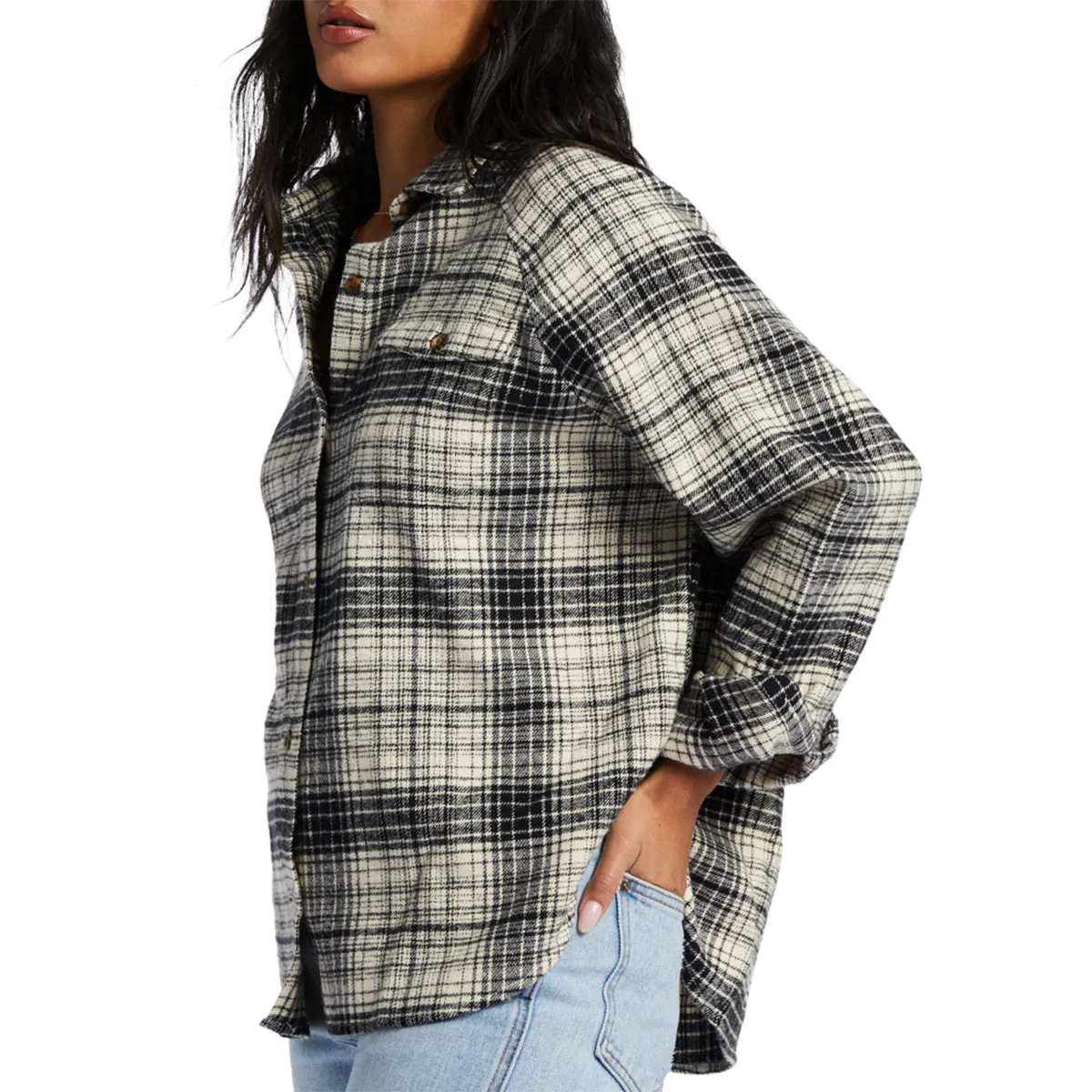 Billabong Women's Best Time Long Sleeve Button-Up Flannel Shirt