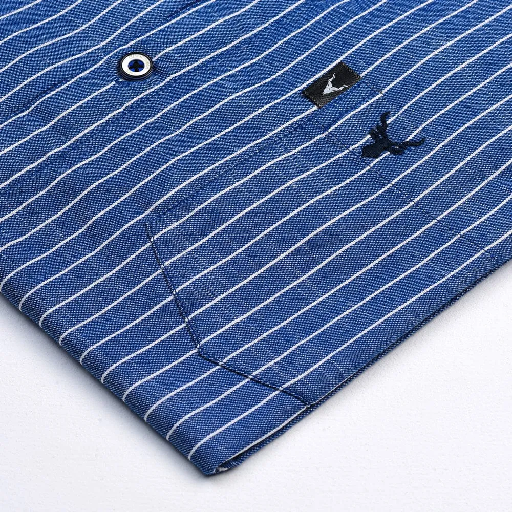 Blue Striped Casual Shirt