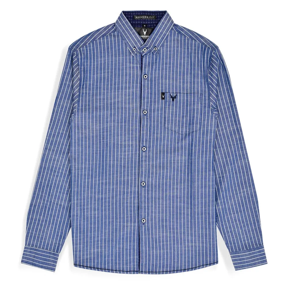 Blue Striped Casual Shirt