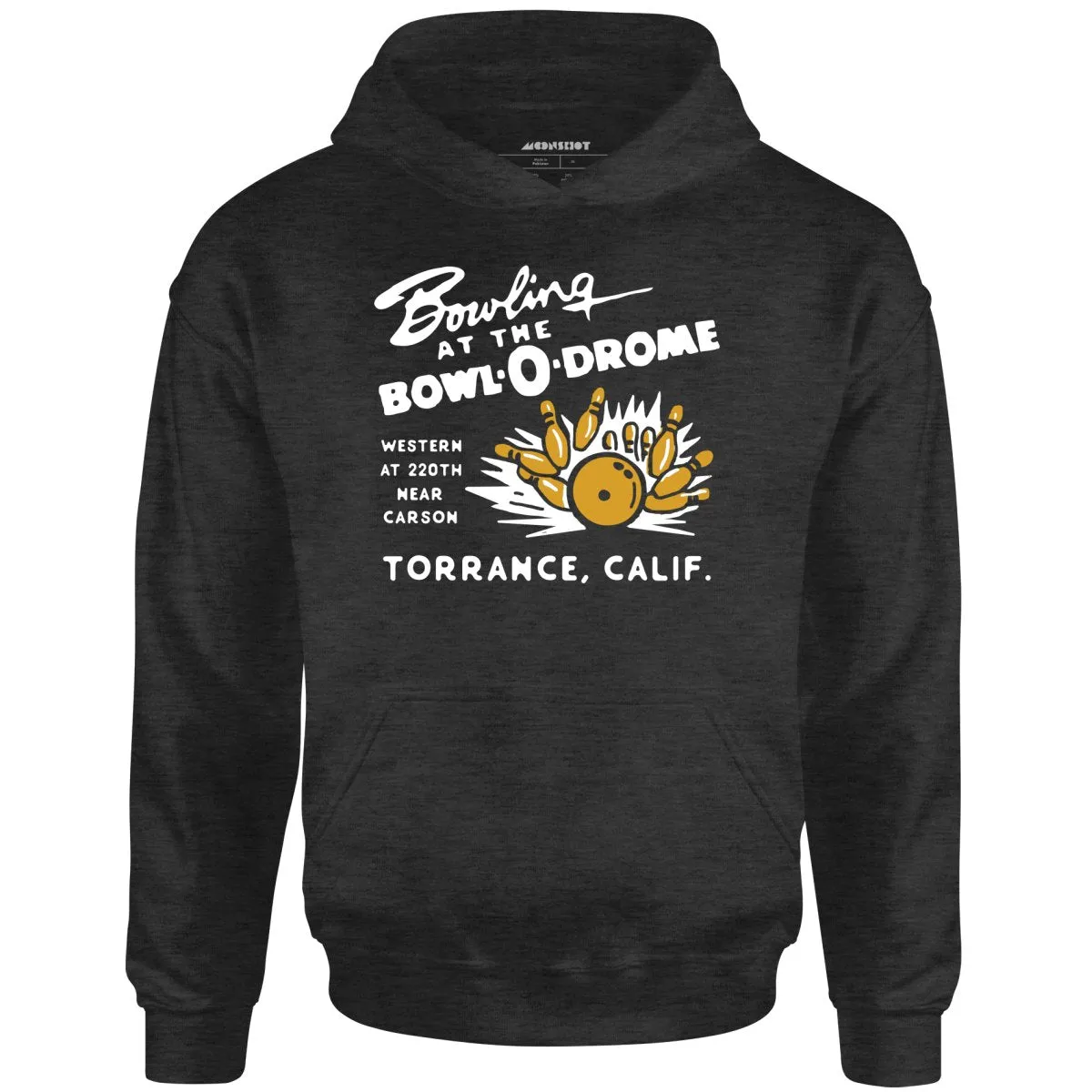 Bowl-o-Drome - Torrance, CA - Vintage Bowling Alley - Unisex Hoodie