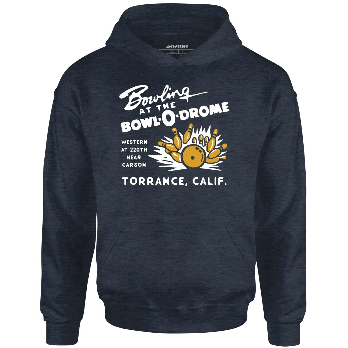 Bowl-o-Drome - Torrance, CA - Vintage Bowling Alley - Unisex Hoodie