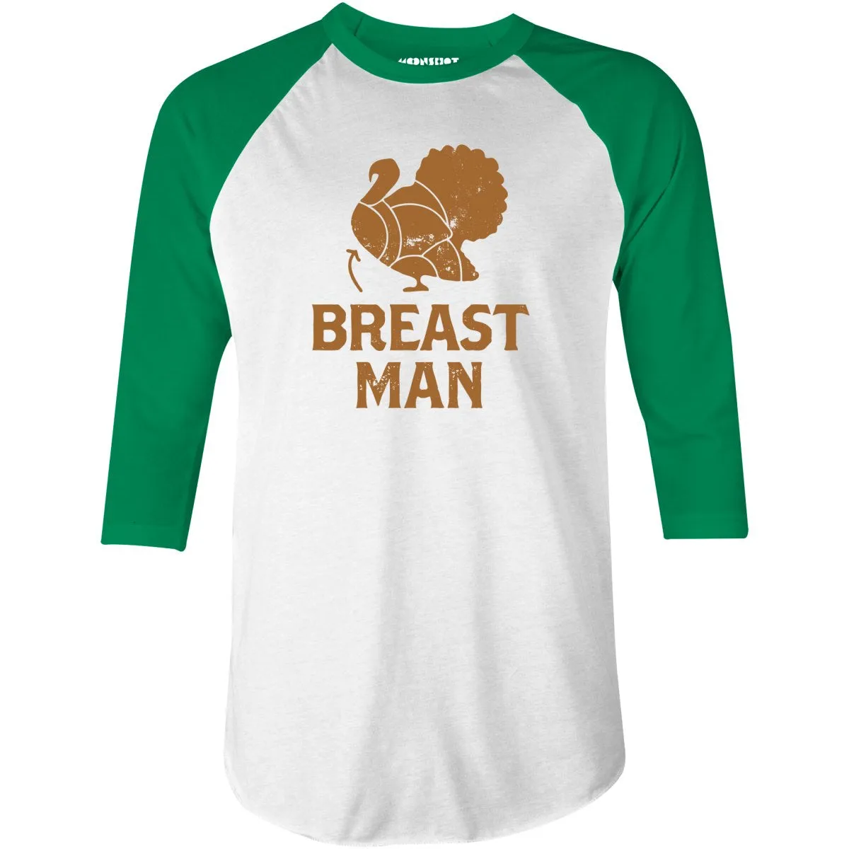 Breast Man - 3/4 Sleeve Raglan T-Shirt