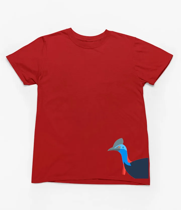 Cassowary Head Side Print Adults T-Shirt (Various Colours)