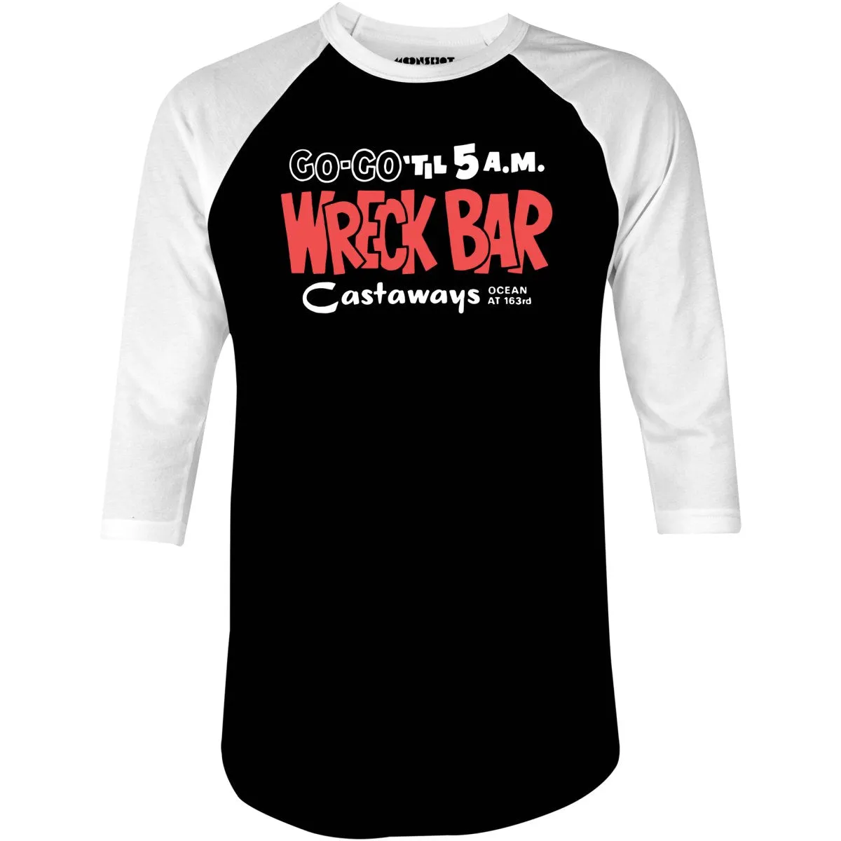 Castaways Motel Wreck Bar - Miami, FL - Vintage Tiki Bar - 3/4 Sleeve Raglan T-Shirt