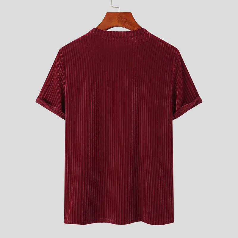 Casual Velvet O-Neck T-Shirt