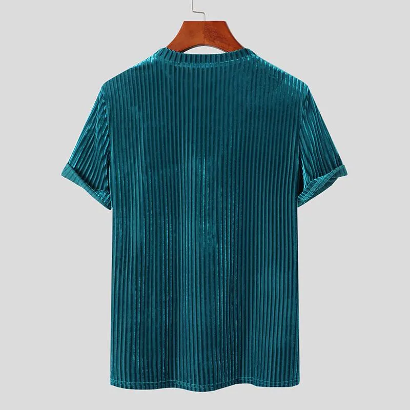 Casual Velvet O-Neck T-Shirt