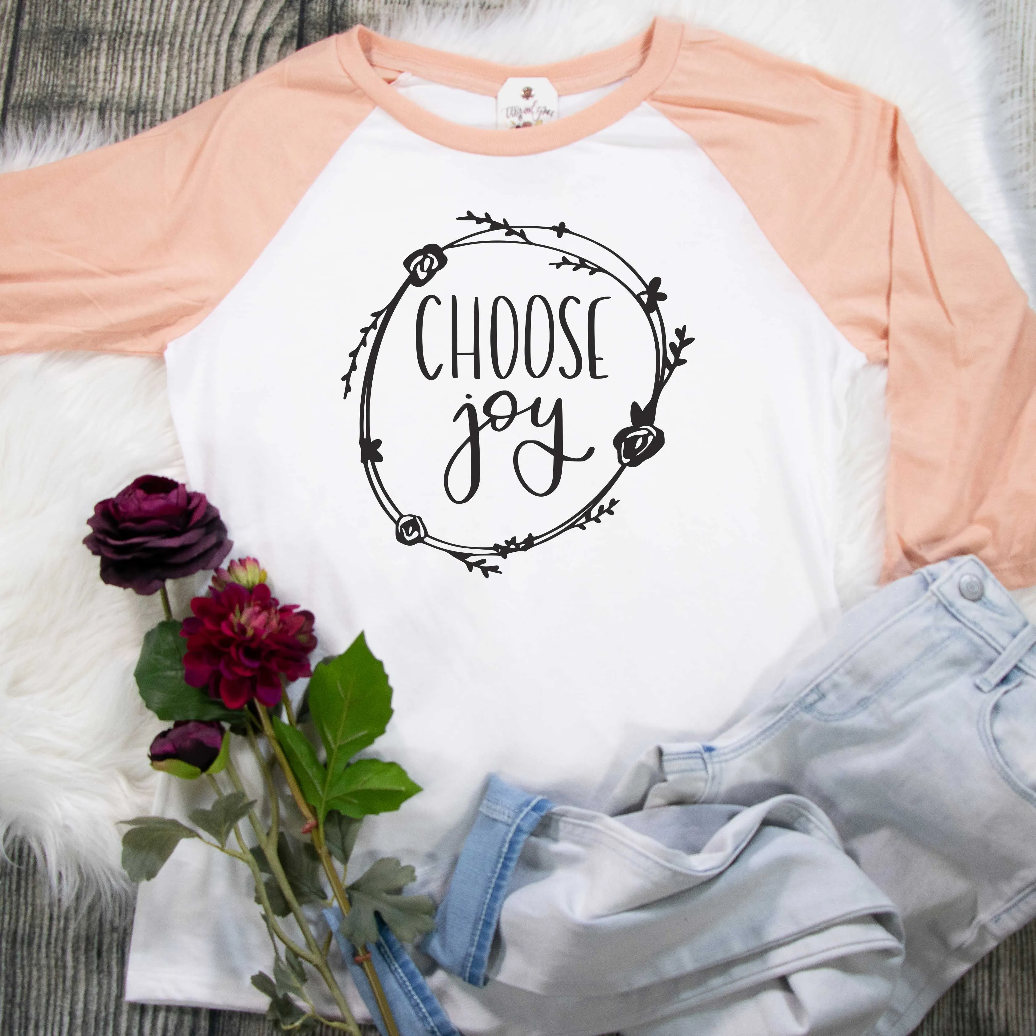 Choose Joy Ladies Fit Raglan