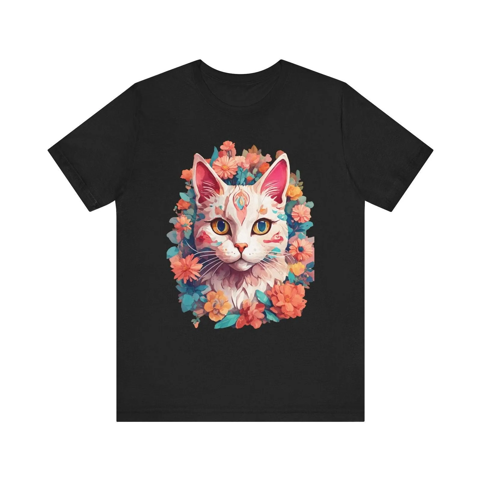 Flower Blossom Cat T Shirt