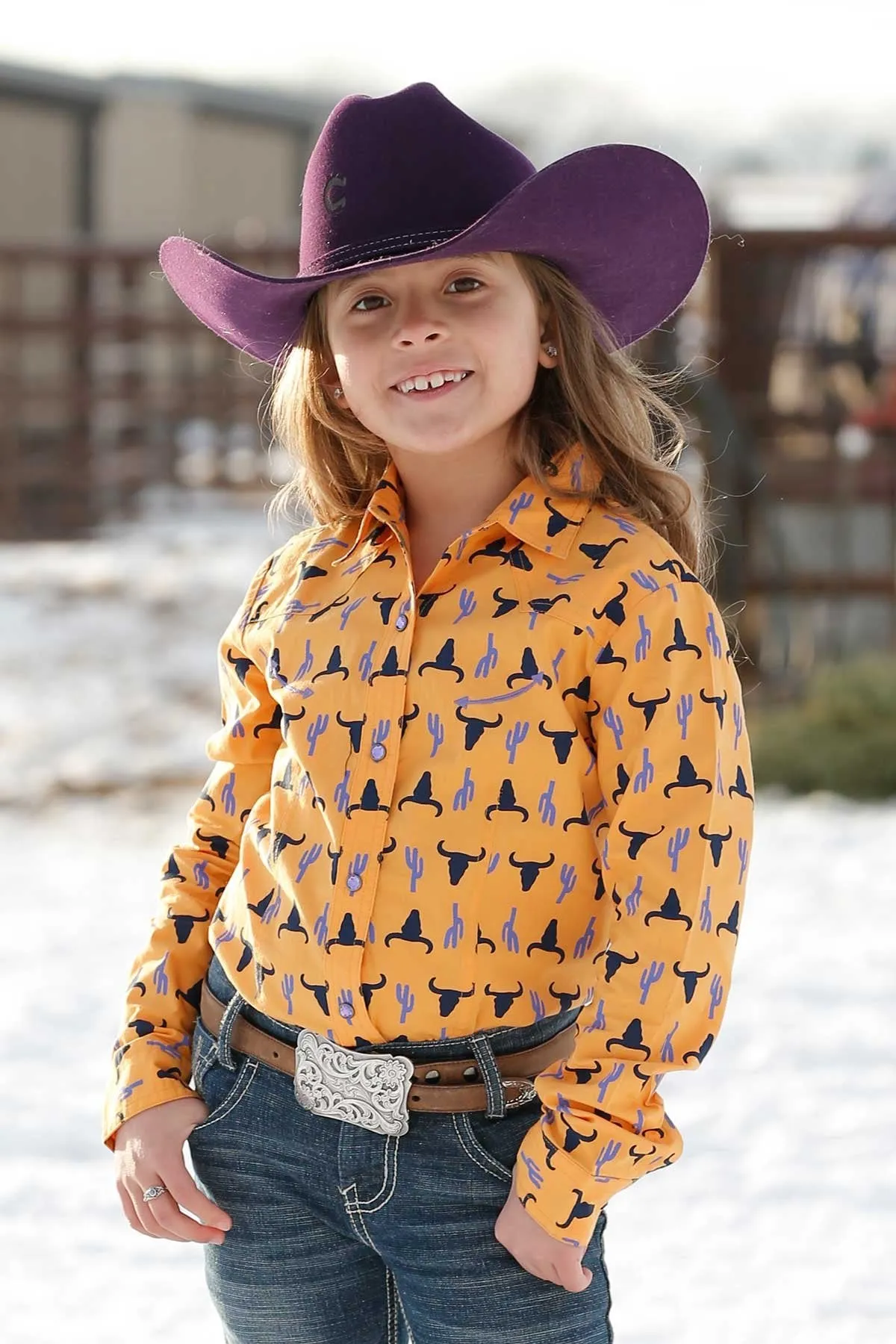 Girl's Cruel Girl Longhorn Cactus Print Shirt