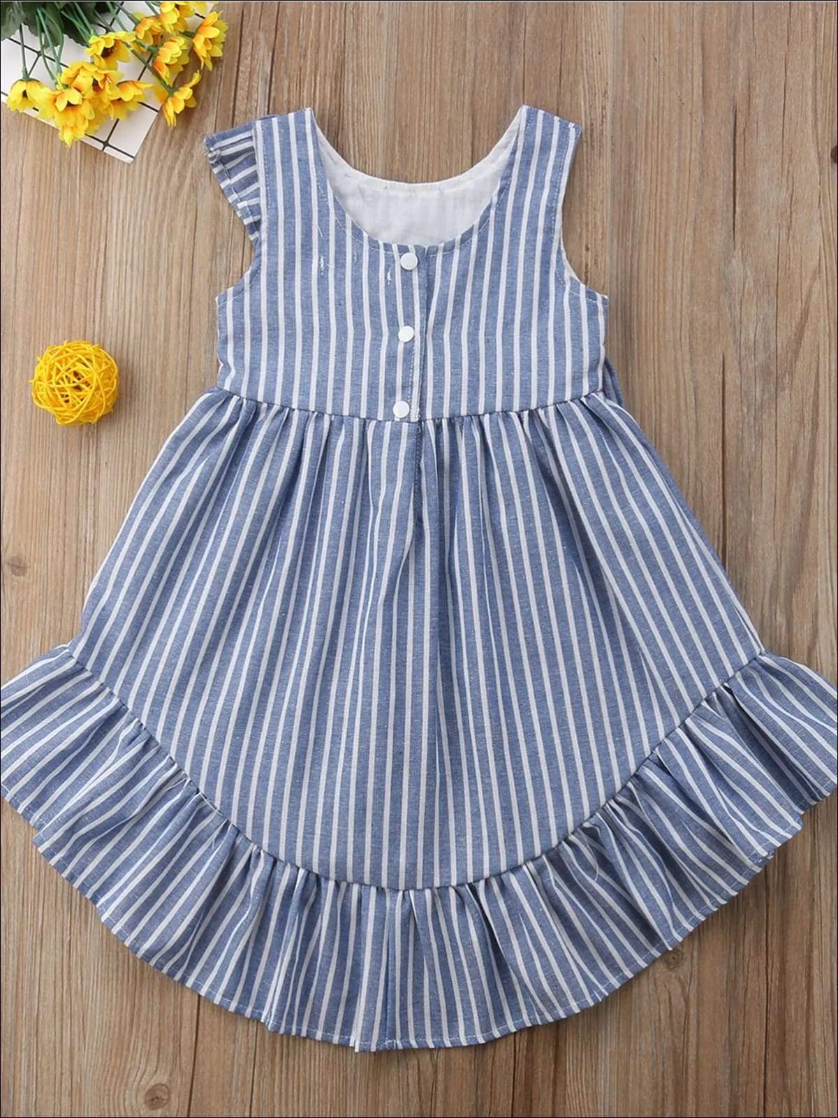 Going For Ice Cream Pinstripe Hi-Low Dress