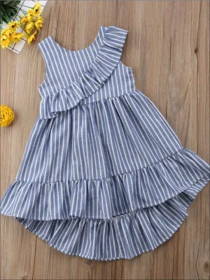 Going For Ice Cream Pinstripe Hi-Low Dress