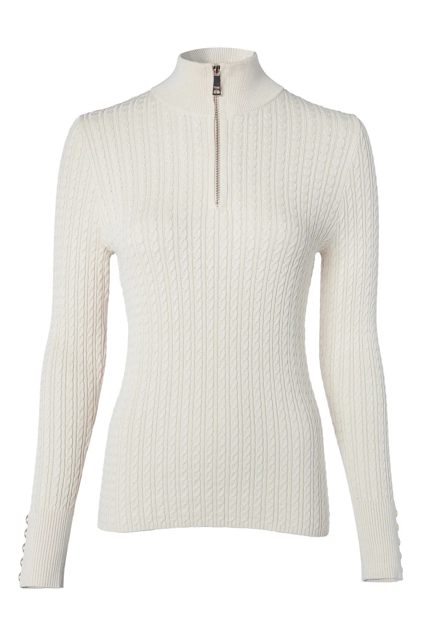 Holland Cooper Ava Half Zip Knit Ladies Knitwear in Almond