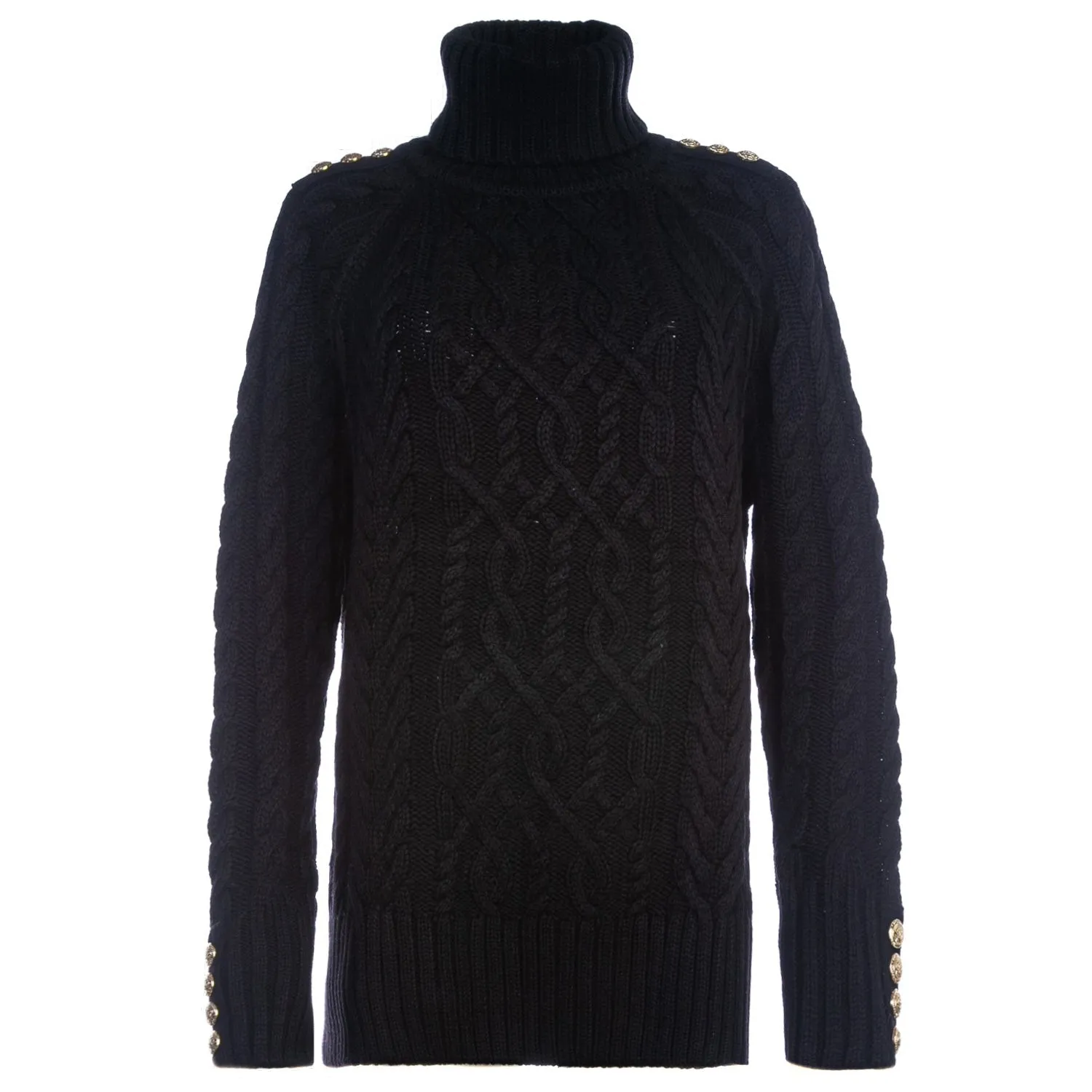 Holland Cooper Greenwich Chunky Cable Ladies Knitwear in Black