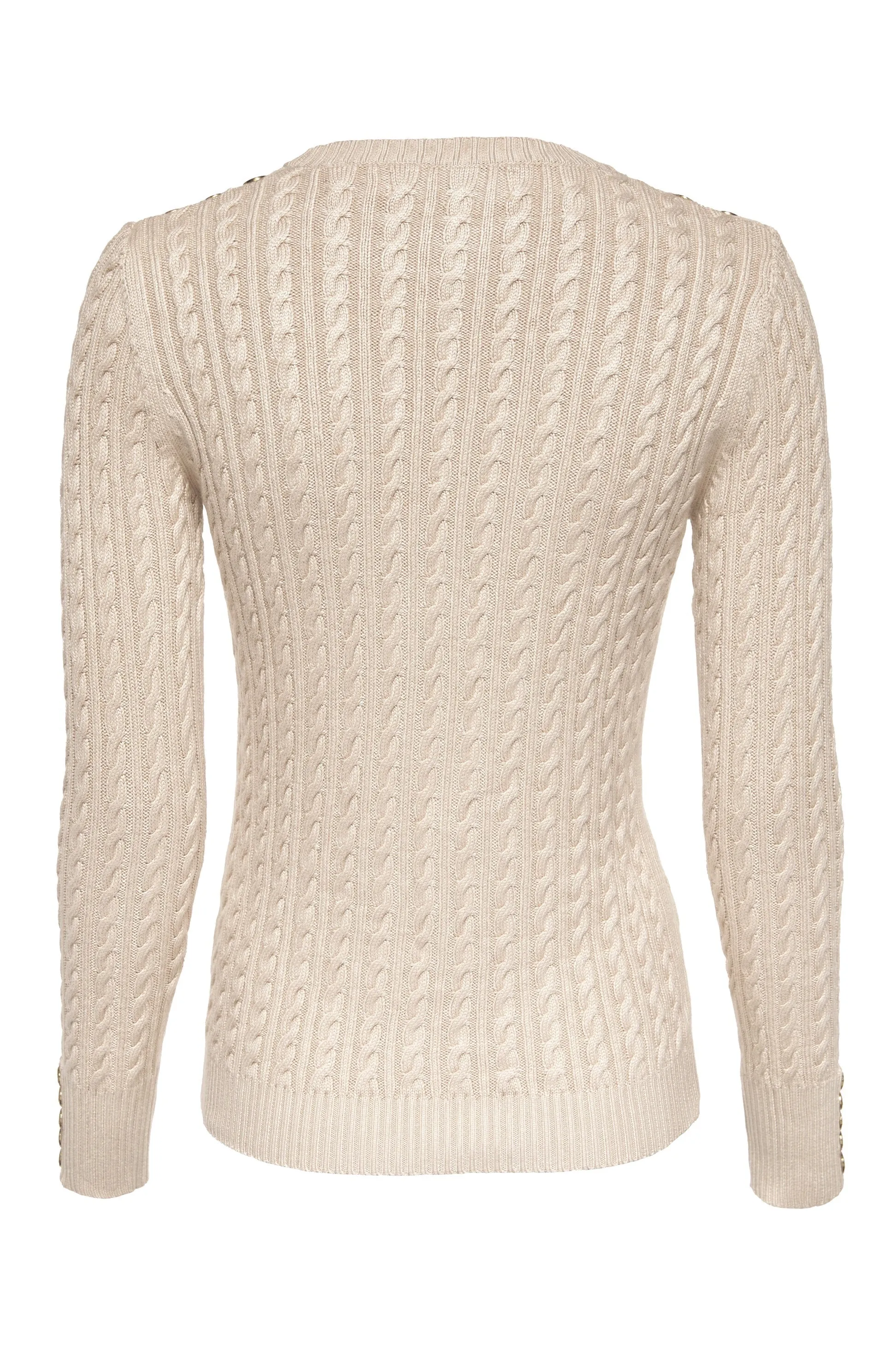 Holland Cooper Seattle Cable Crew Knitwear in Oatmeal