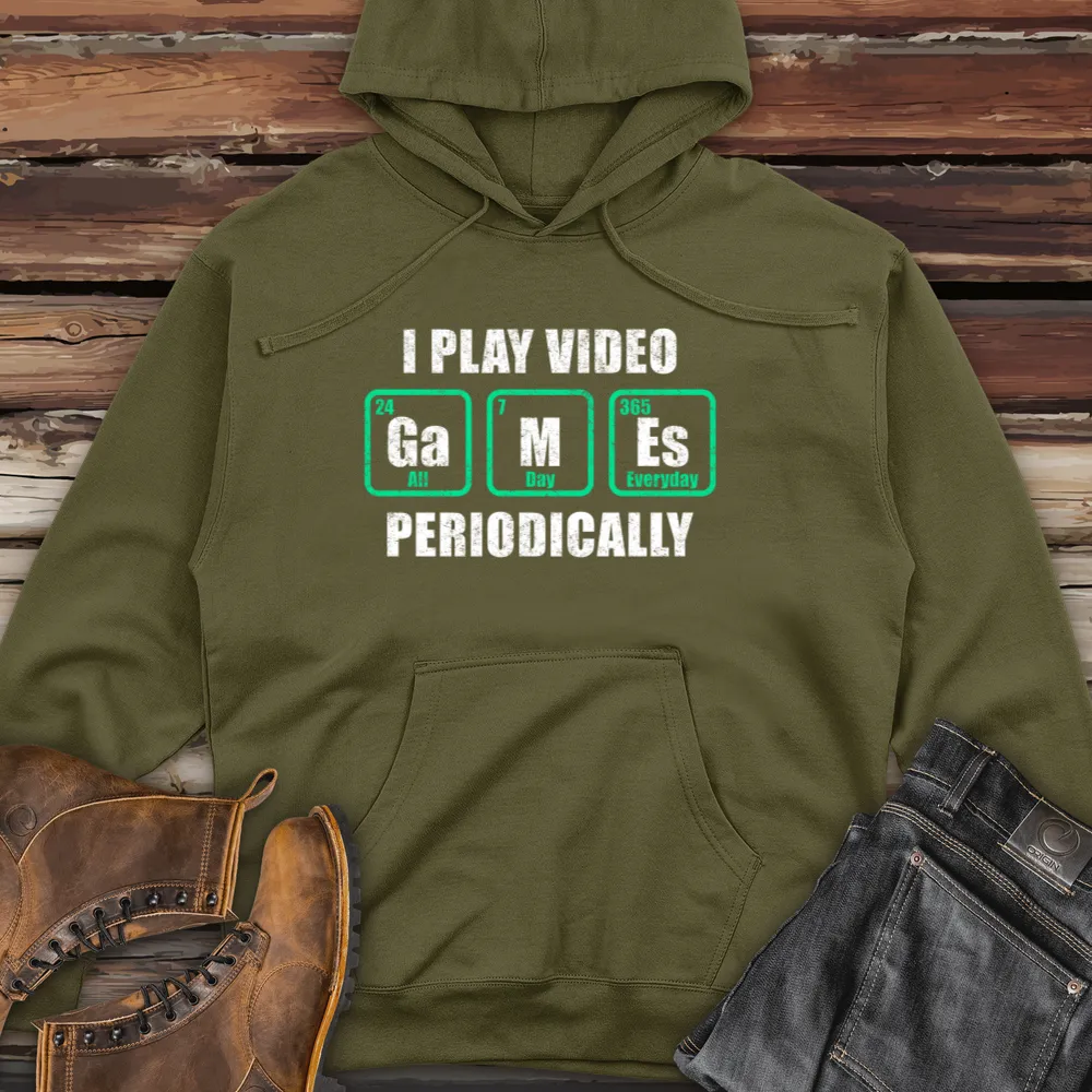 I Play Video Games Periodically Midweight Hooded Sweatshirt