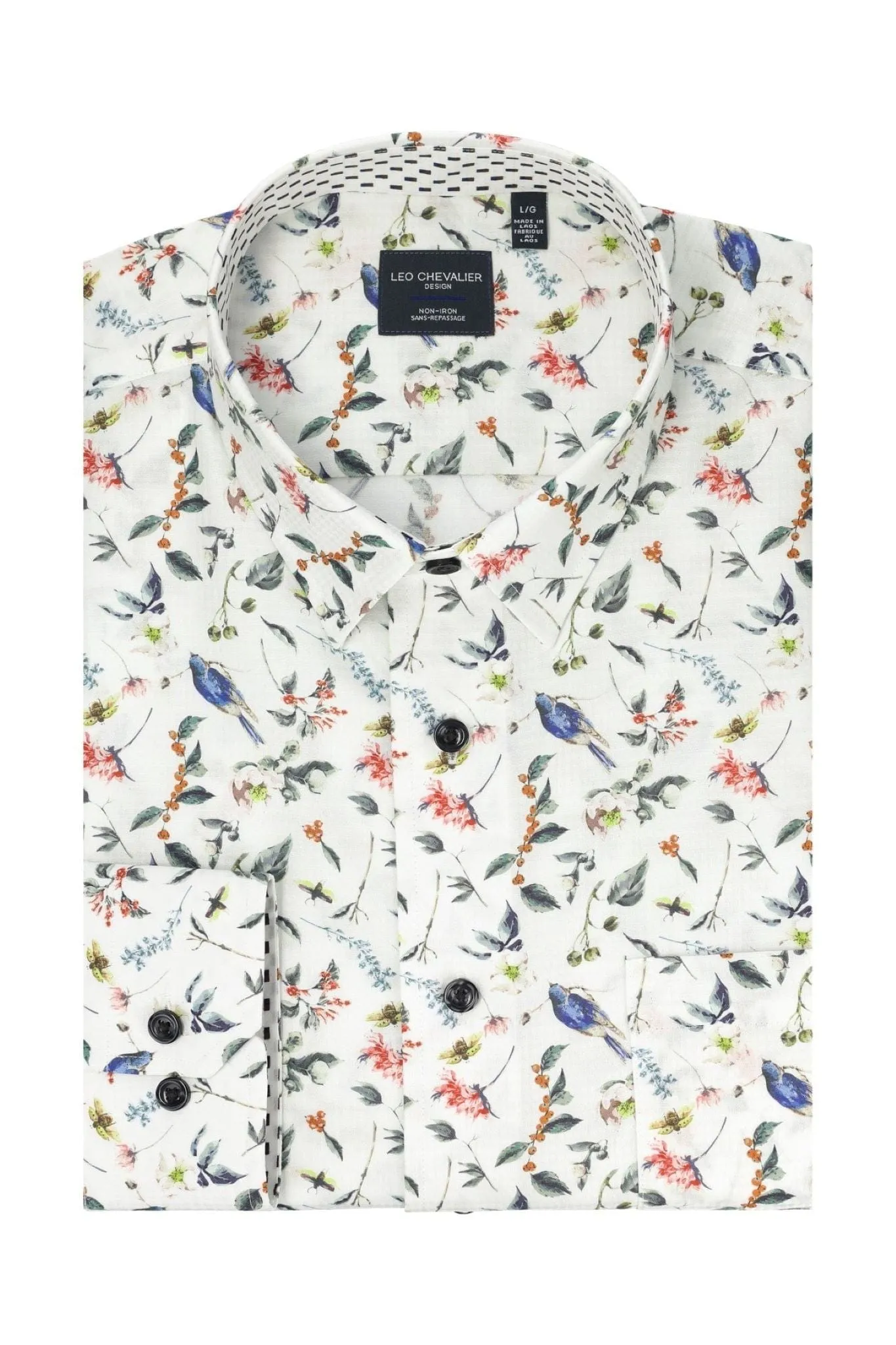 Introducing The Blue Bird Printed Shirts | Long Sleeve Hidden Button-Down Collar