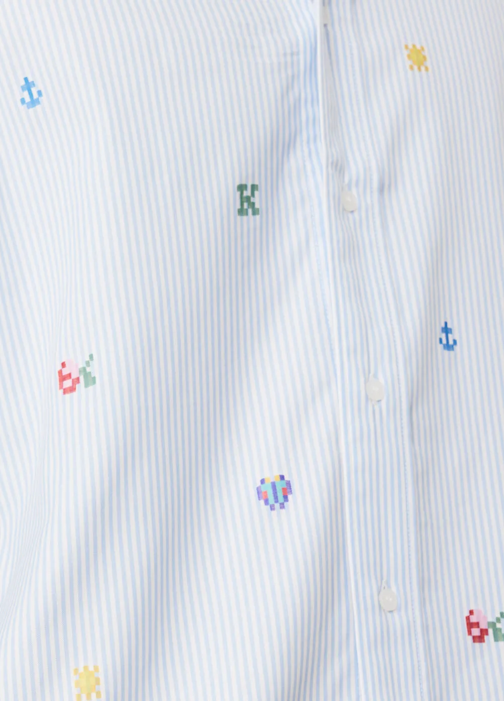 Kenzo Pixel Striped Casual Shirt