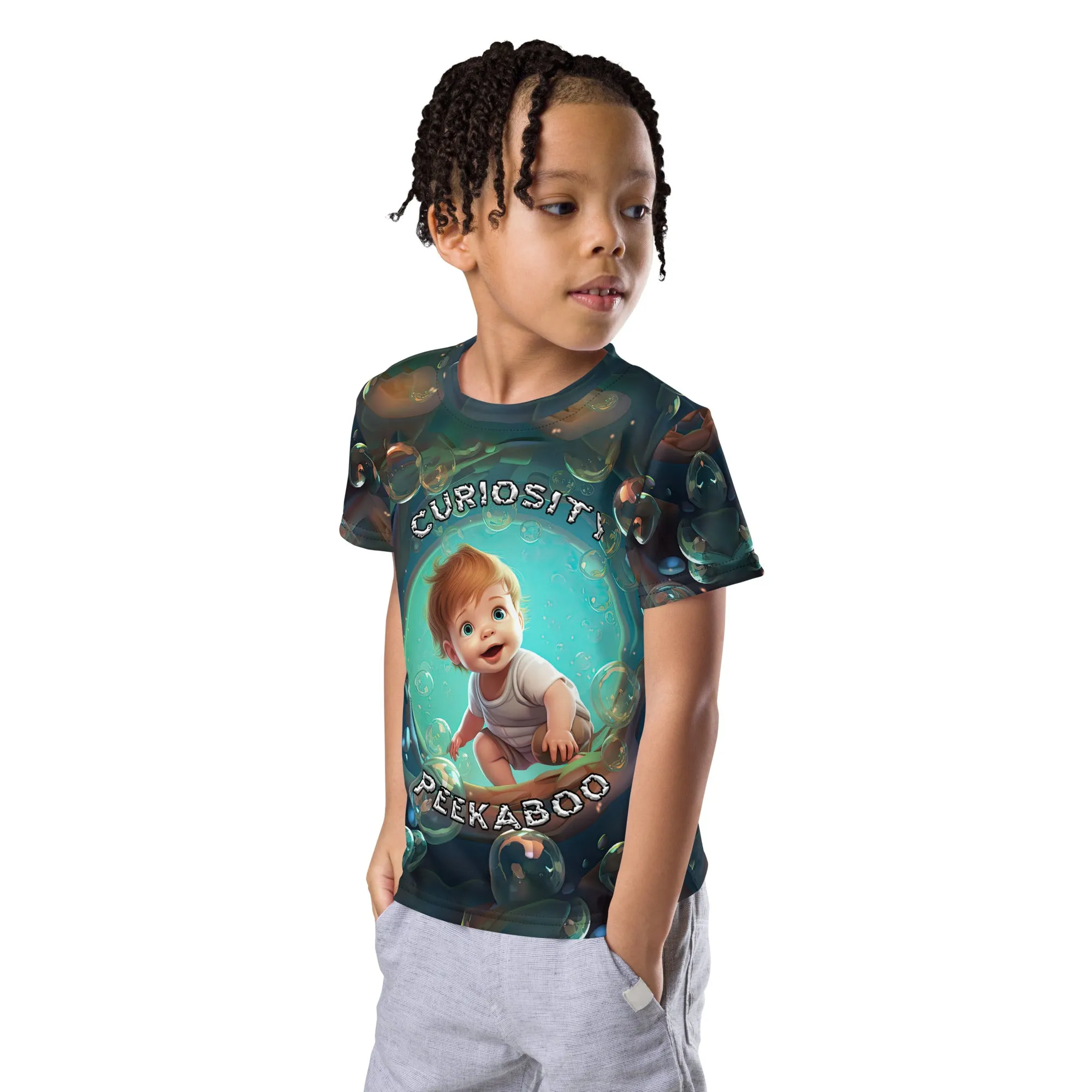 Kids T-Shirt Curiosity Peekaboo