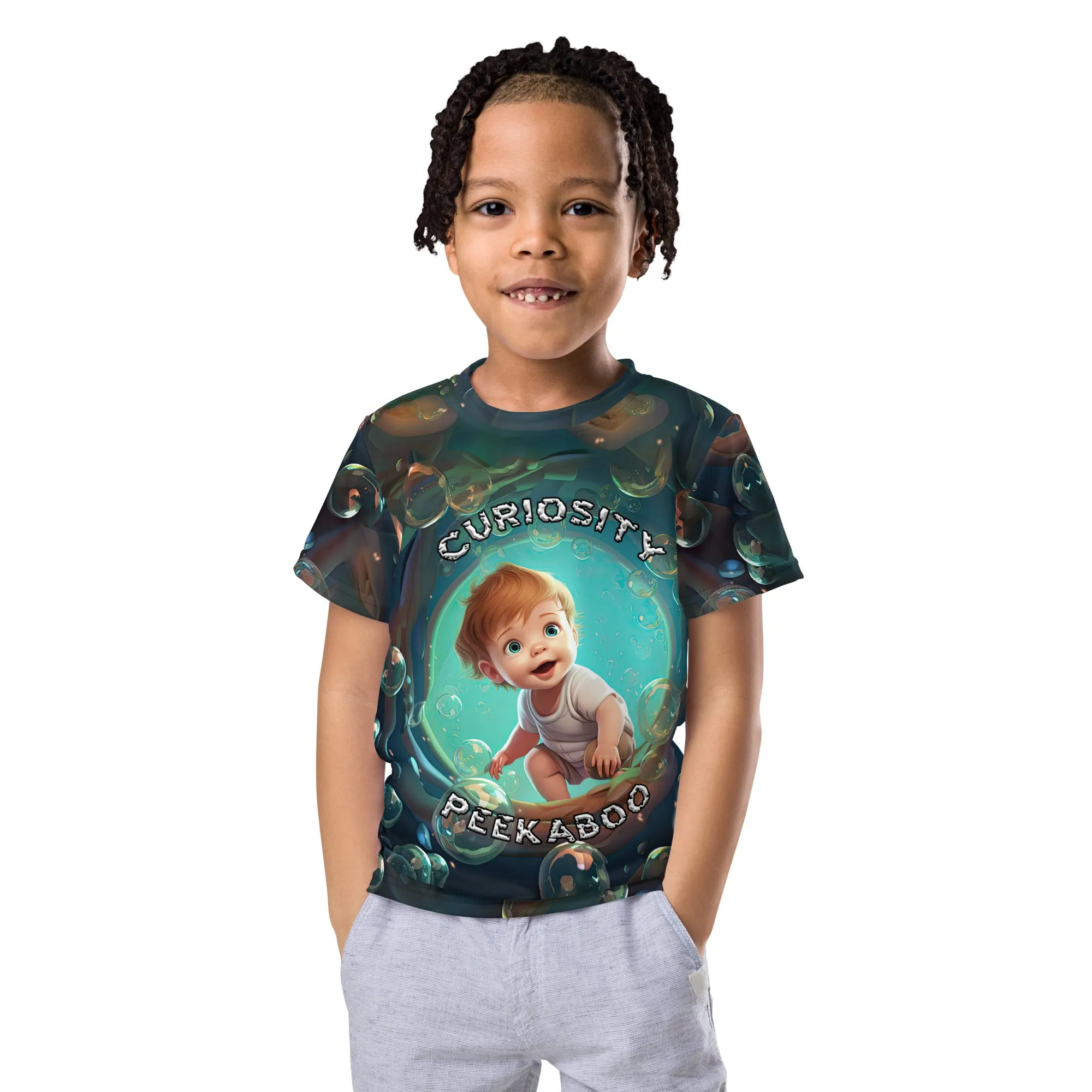 Kids T-Shirt Curiosity Peekaboo