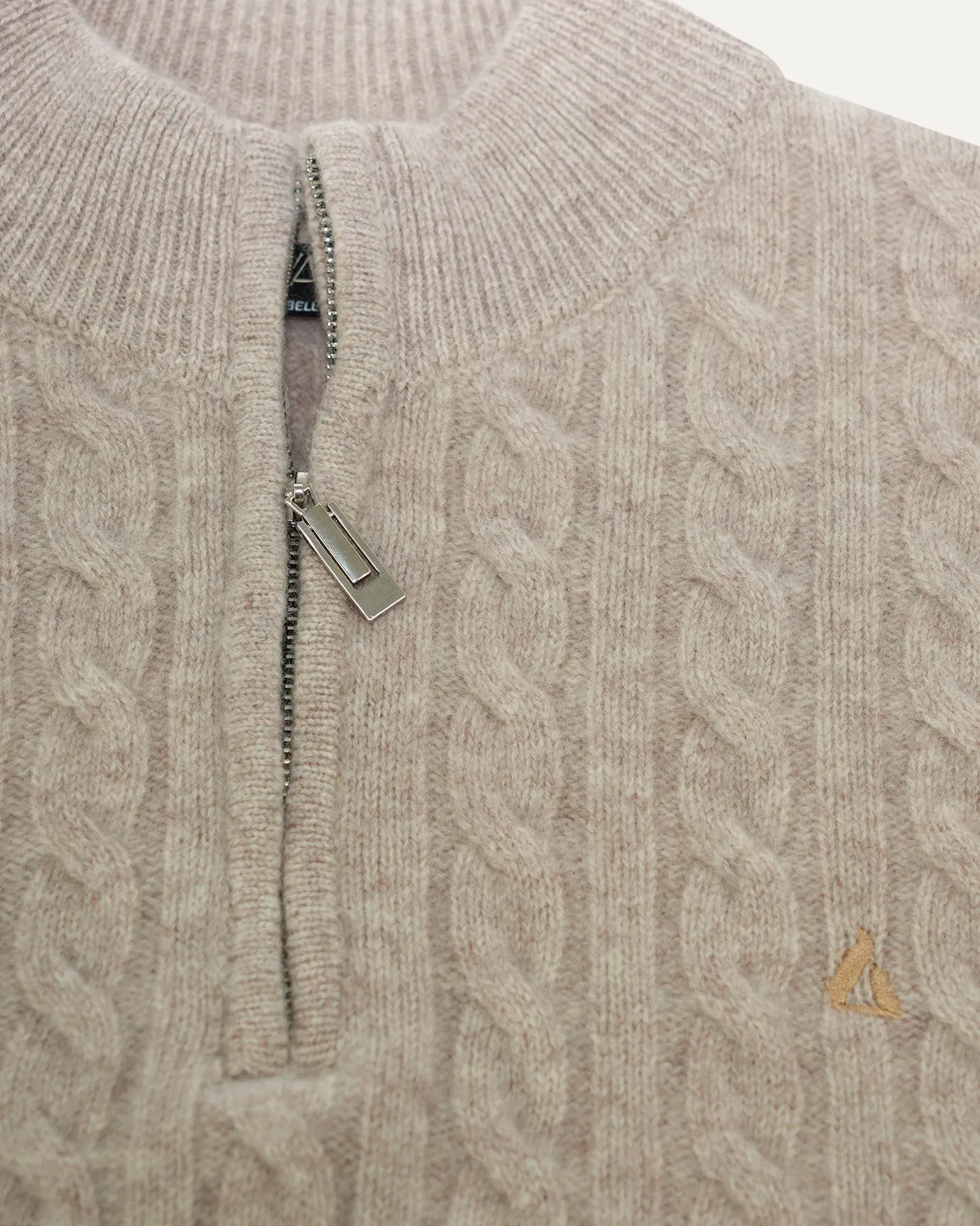 Lovau Old Money Sweater Zip - Light Camel