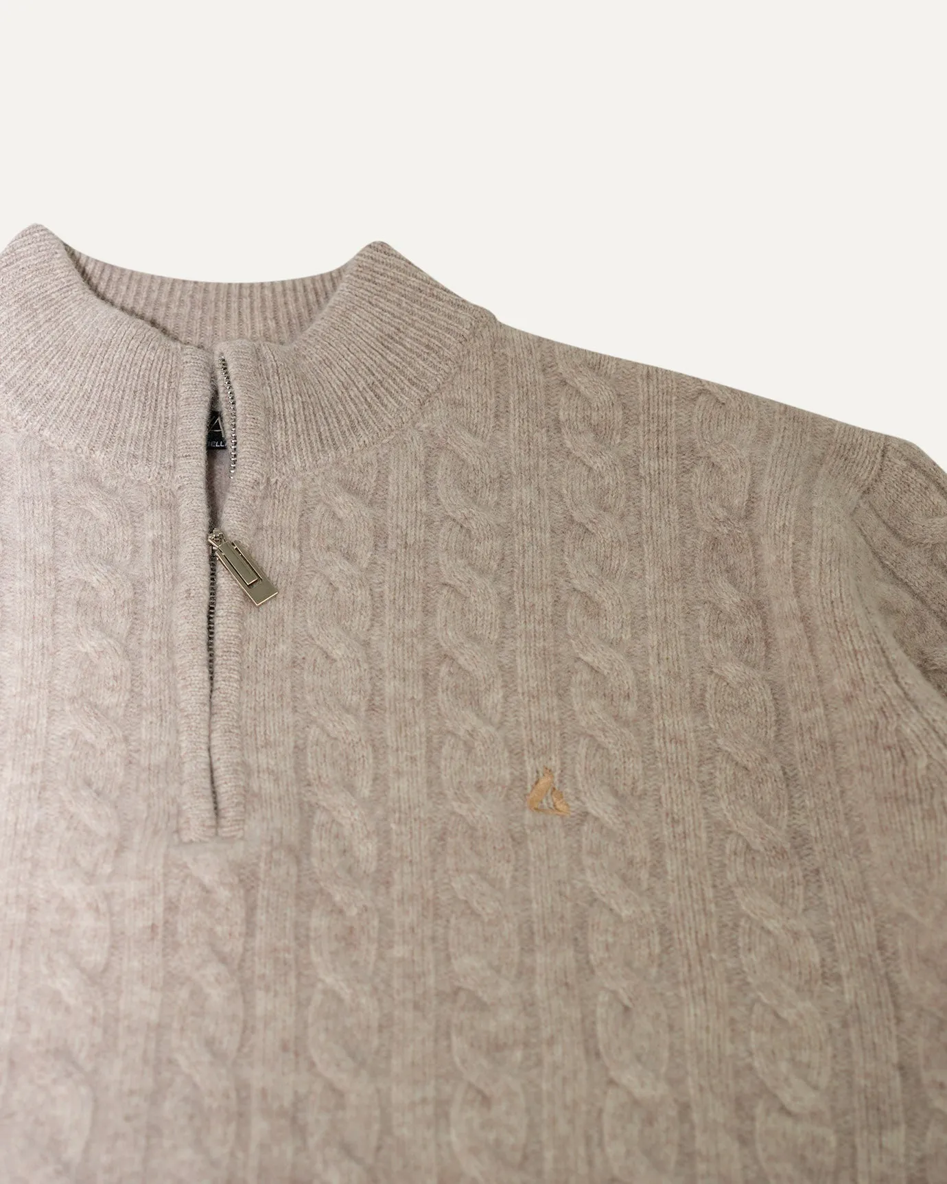 Lovau Old Money Sweater Zip - Light Camel