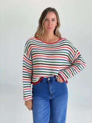 Maison Striped Sweater Top