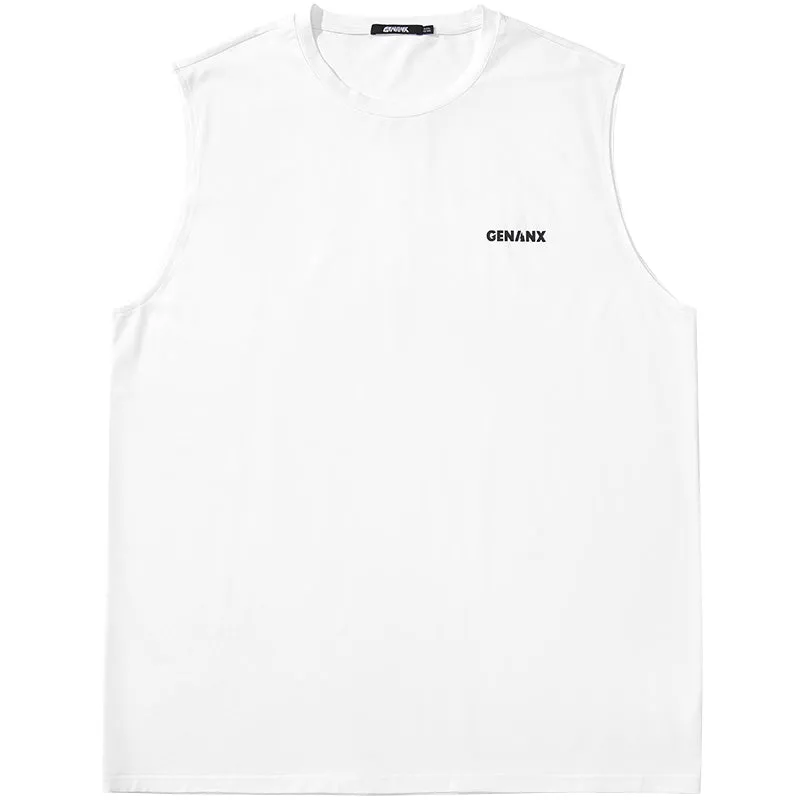 Minimalist Plain Modal Loose Sleeveless T-Shirt