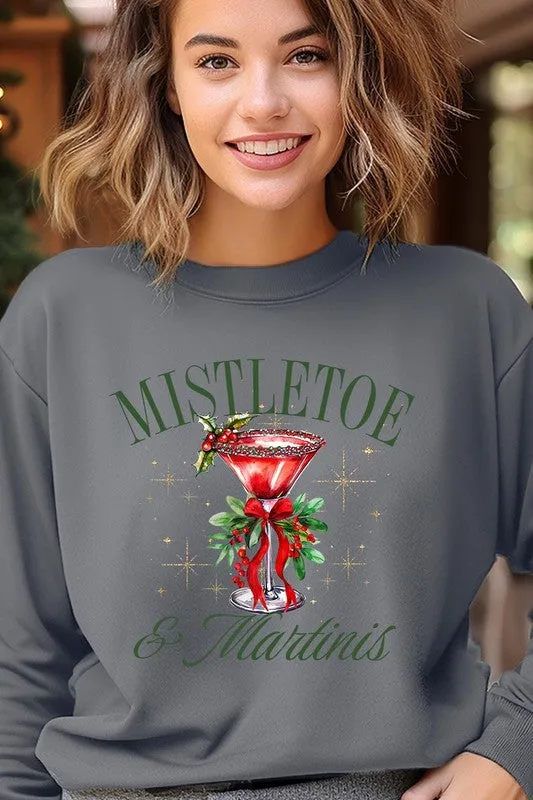 Mistletoe & Martinis Graphic Fleece Sweatshirts