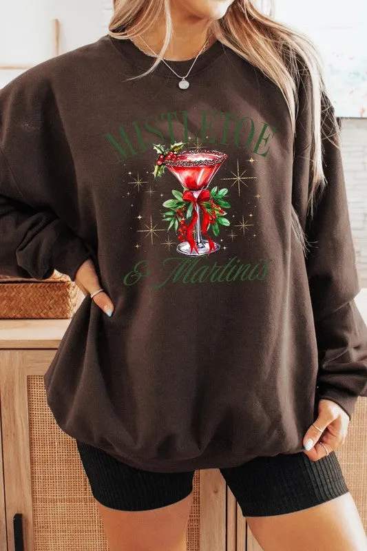 Mistletoe & Martinis Graphic Fleece Sweatshirts