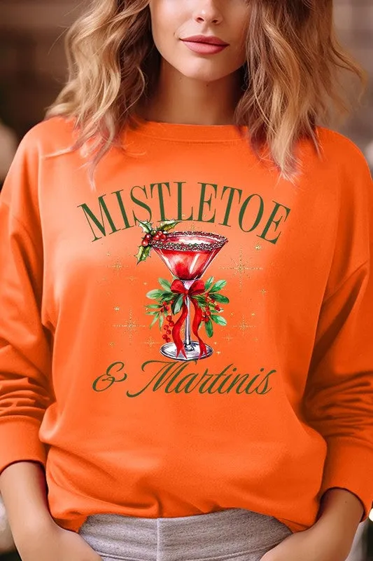 Mistletoe & Martinis Graphic Fleece Sweatshirts