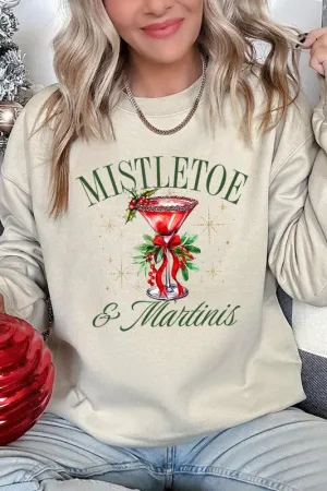 Mistletoe & Martinis Graphic Fleece Sweatshirts