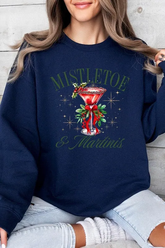 Mistletoe & Martinis Graphic Fleece Sweatshirts