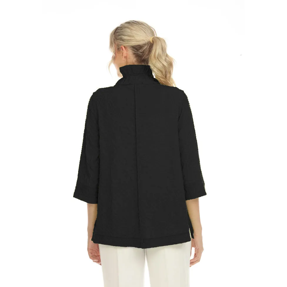 Moonlight by Y&S Button Front Blouse in Black - 3075SOL-BK