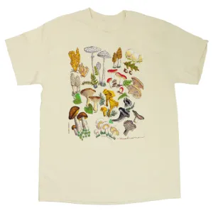 Mushrooms Adult Mens Natural Cotton T-shirt