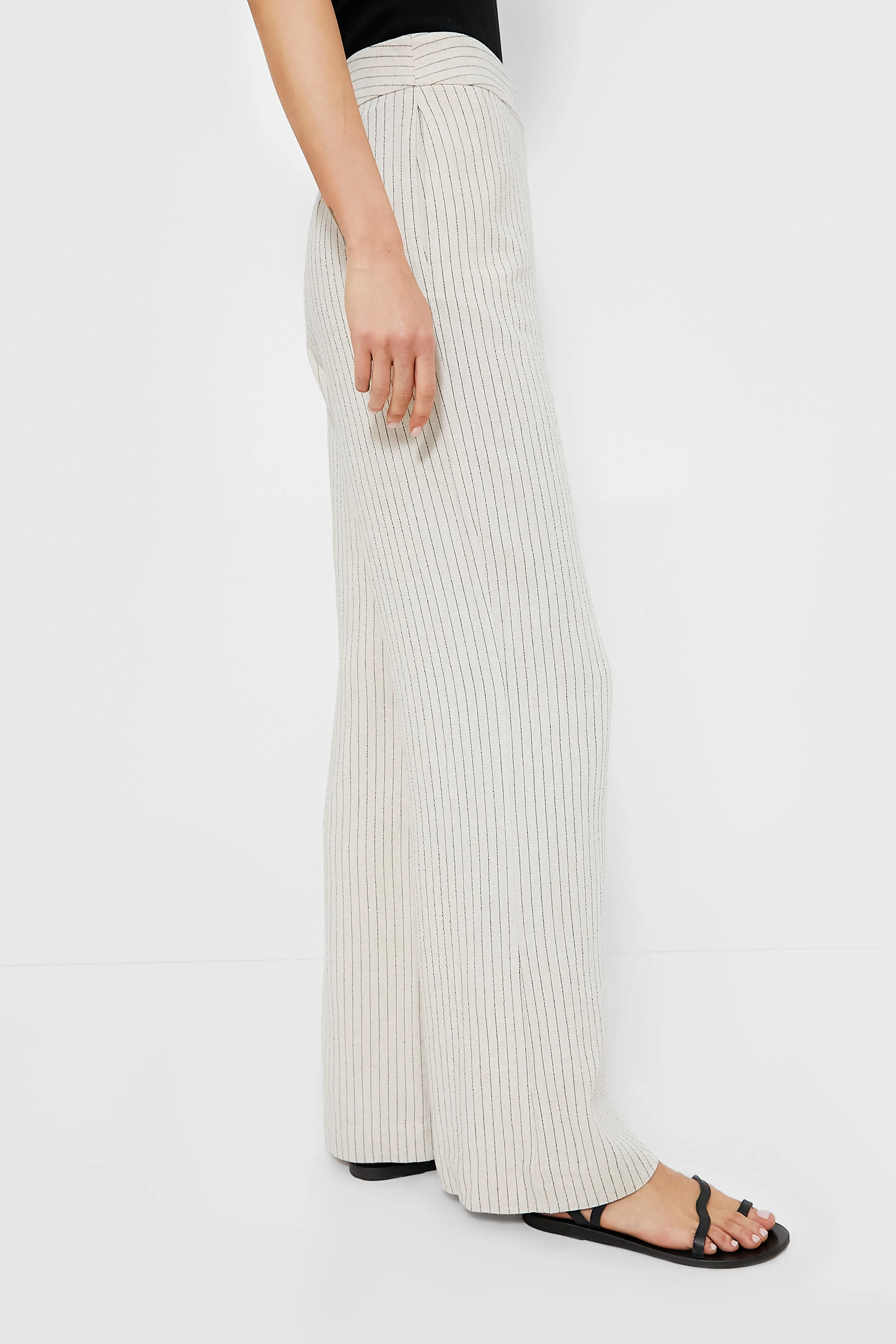 Natural Stripe Wide Leg Faris Pants