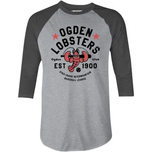 Ogden Lobsters - Utah - Vintage Defunct Baseball Teams - 3/4 Sleeve Raglan T-Shirt