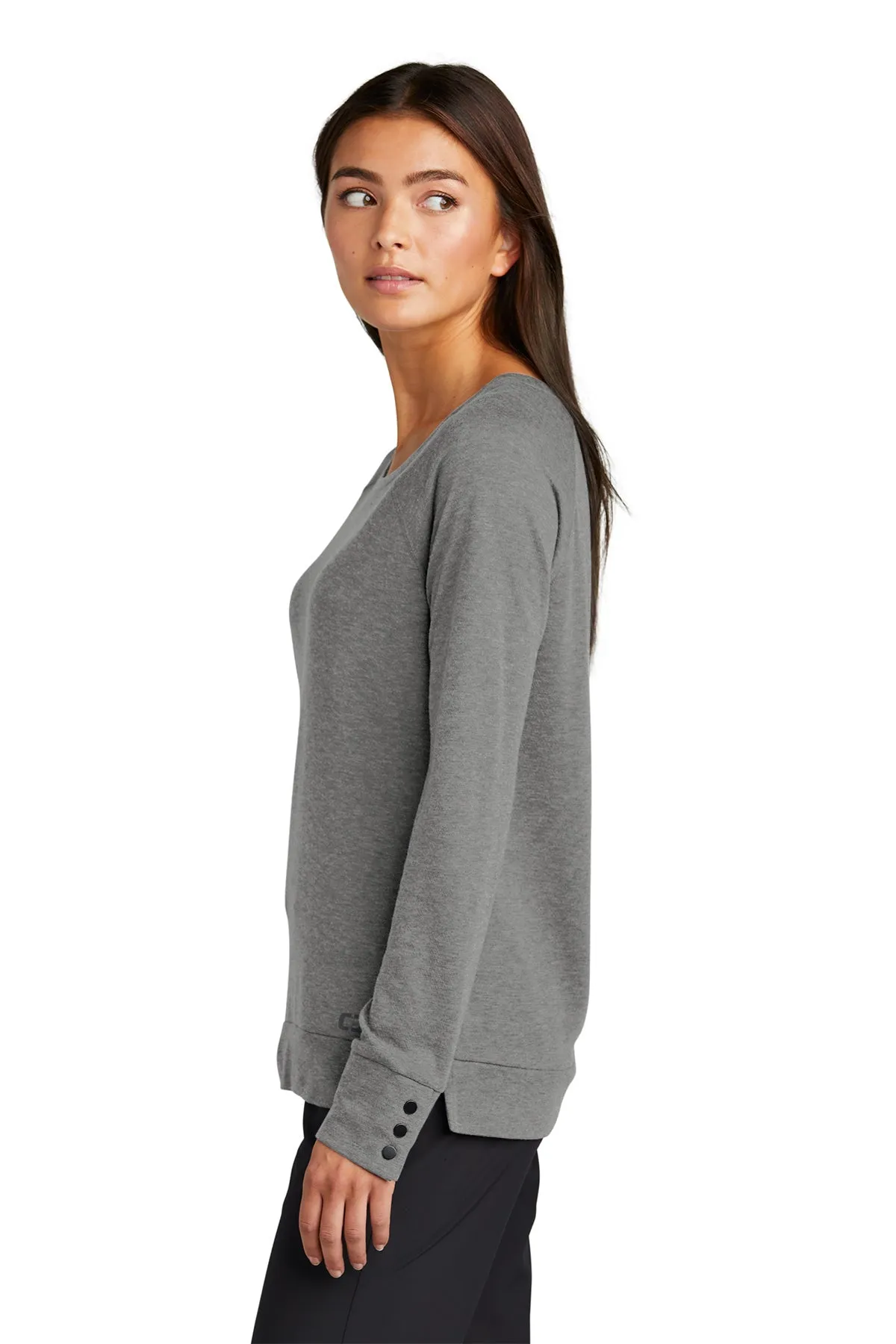 OGIO Ladies Command Long Sleeve Scoop Neck Tees, Gear Grey