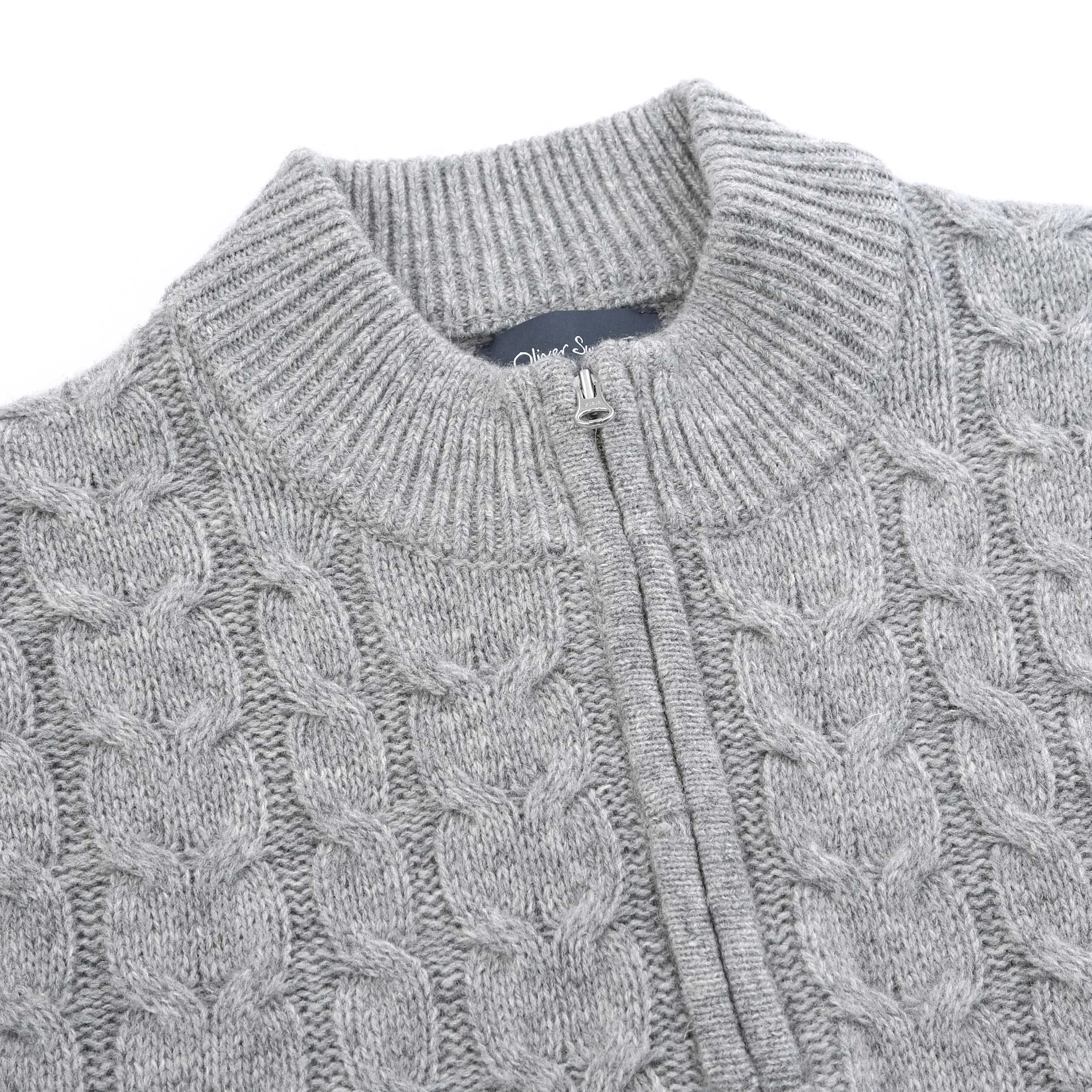 Oliver Sweeney Darlington 1/4 Zip Knitwear in Grey