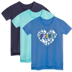 Organic Cotton Kids Shirts - Extended Length T-Shirts 3 Pack