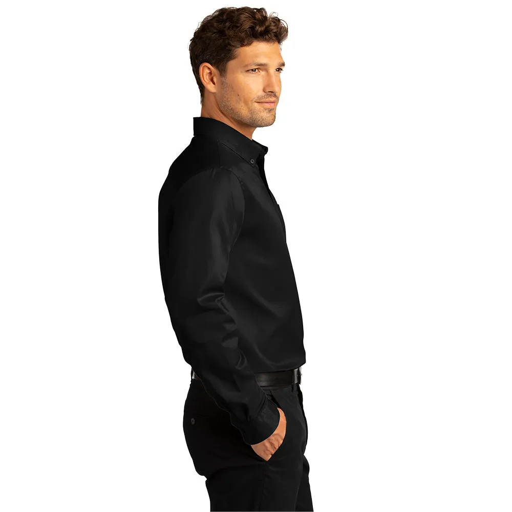 Port Authority® Long Sleeve SuperPro React™ Twill Shirt - Deep Black