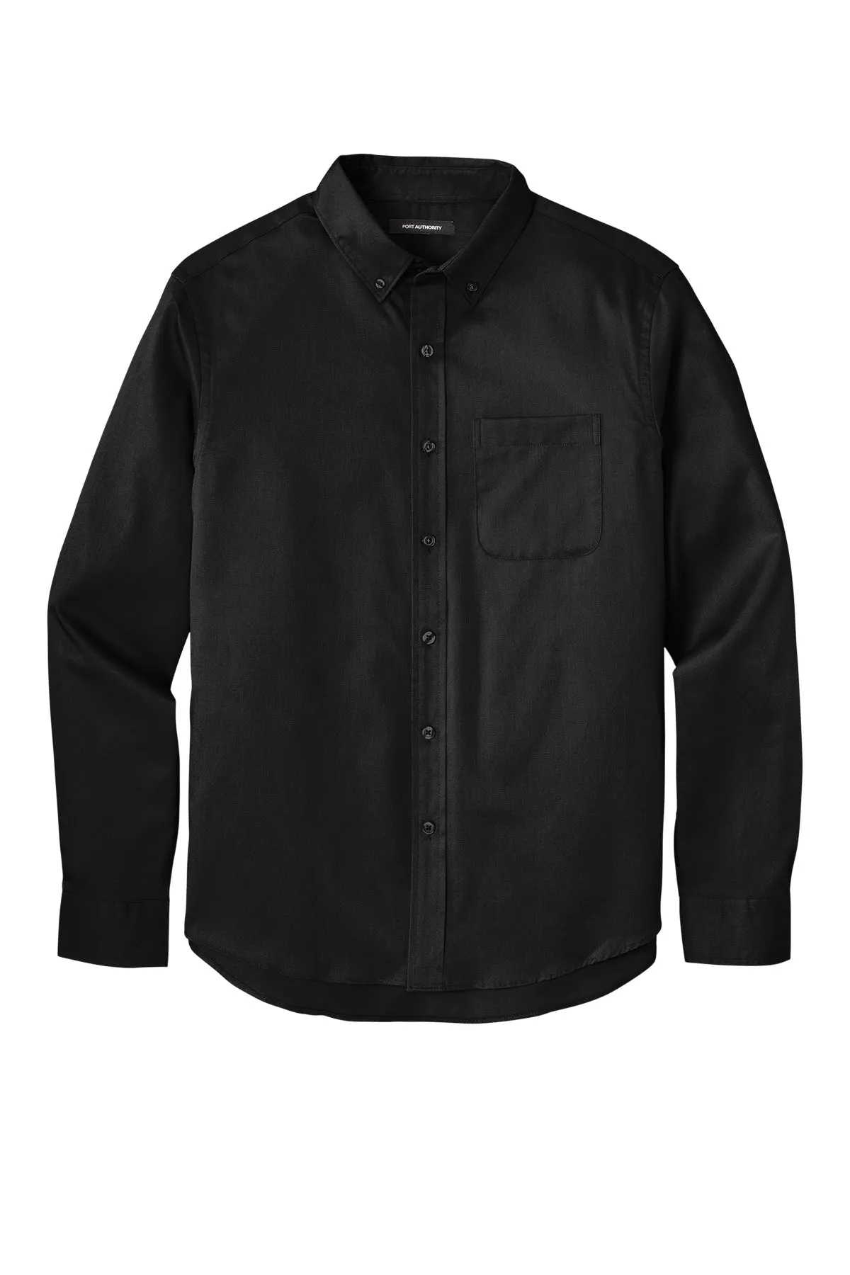 Port Authority® Long Sleeve SuperPro React™ Twill Shirt - Deep Black