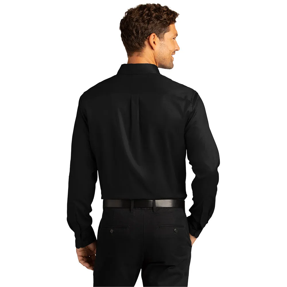 Port Authority® Long Sleeve SuperPro React™ Twill Shirt - Deep Black