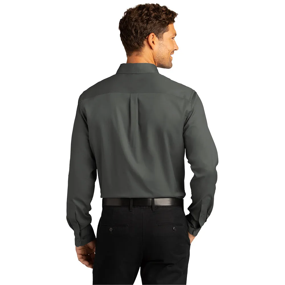 Port Authority® Long Sleeve SuperPro React™ Twill Shirt - Storm Grey