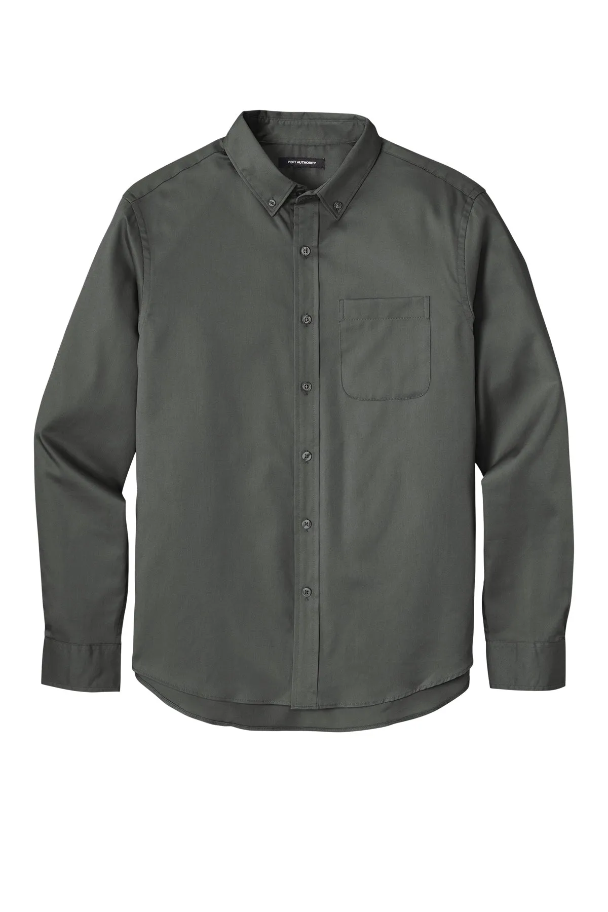 Port Authority® Long Sleeve SuperPro React™ Twill Shirt - Storm Grey