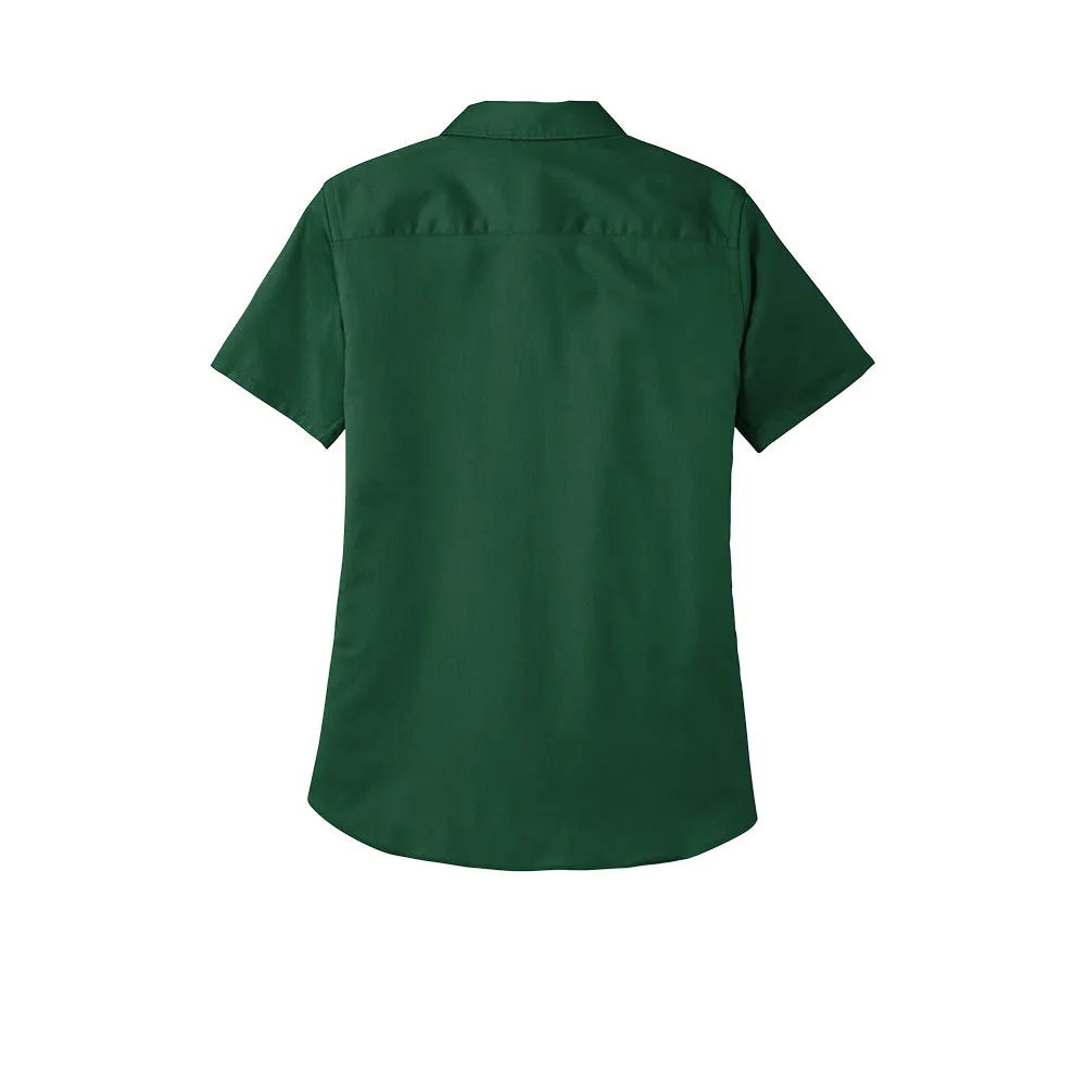 Port Authority® Women's Short Sleeve SuperPro React ™ Twill Shirt - Dark Green